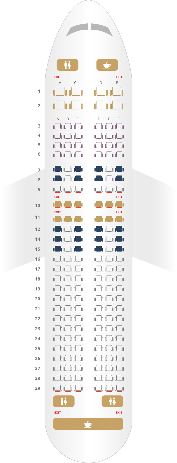 Vistara Seat Map Details and Aircraft Information Seating Plan